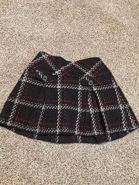 Hartstrings Black Plaid Mini Skirt with Red and White Accents